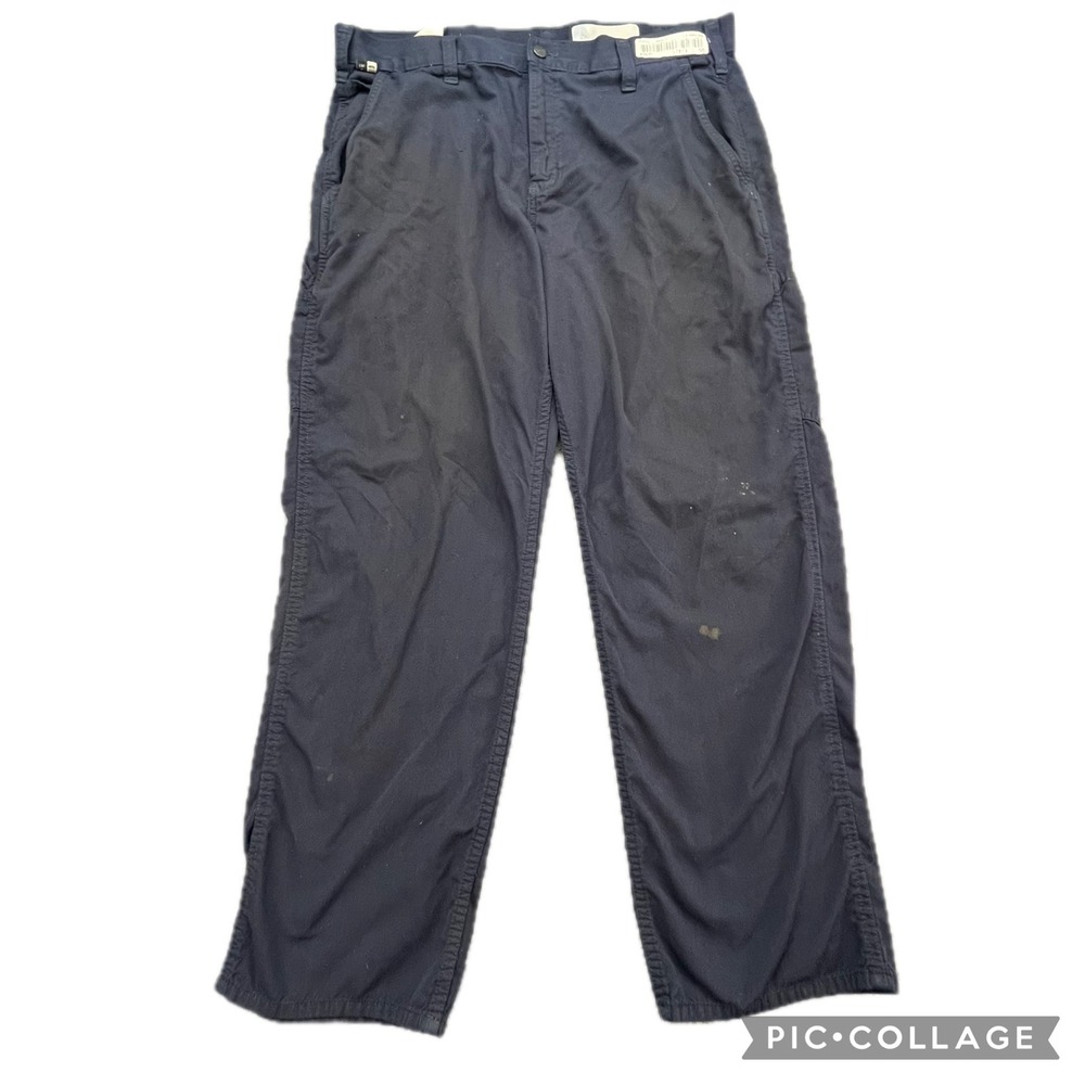 Carhartt FR Work Pants Men's 36x30 Navy Blue Flame Resistant Cargo Utility